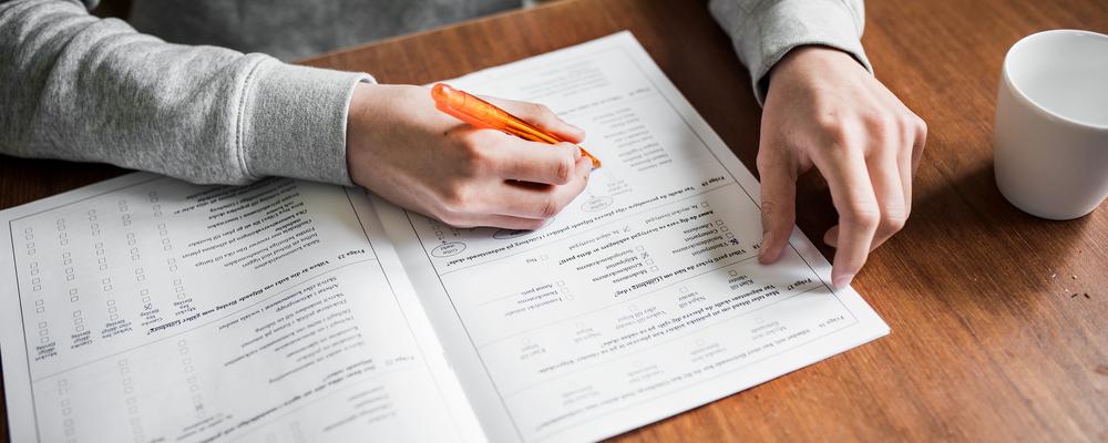 Respondent filling out a SOM survey